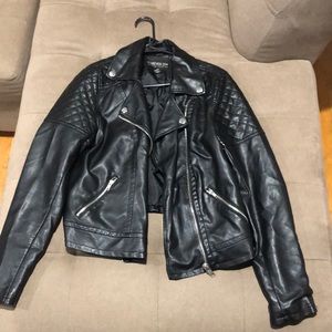 Leather biker jacket